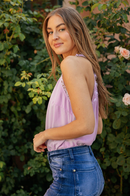 Lace Bonbon Bodysuit in Lavender