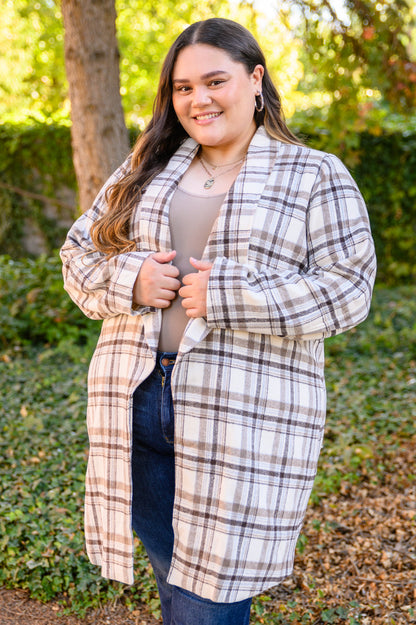 Fall In Love Plaid Jacket in Cream