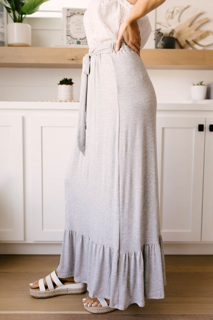 Falling For You Skirt In Heather Gray