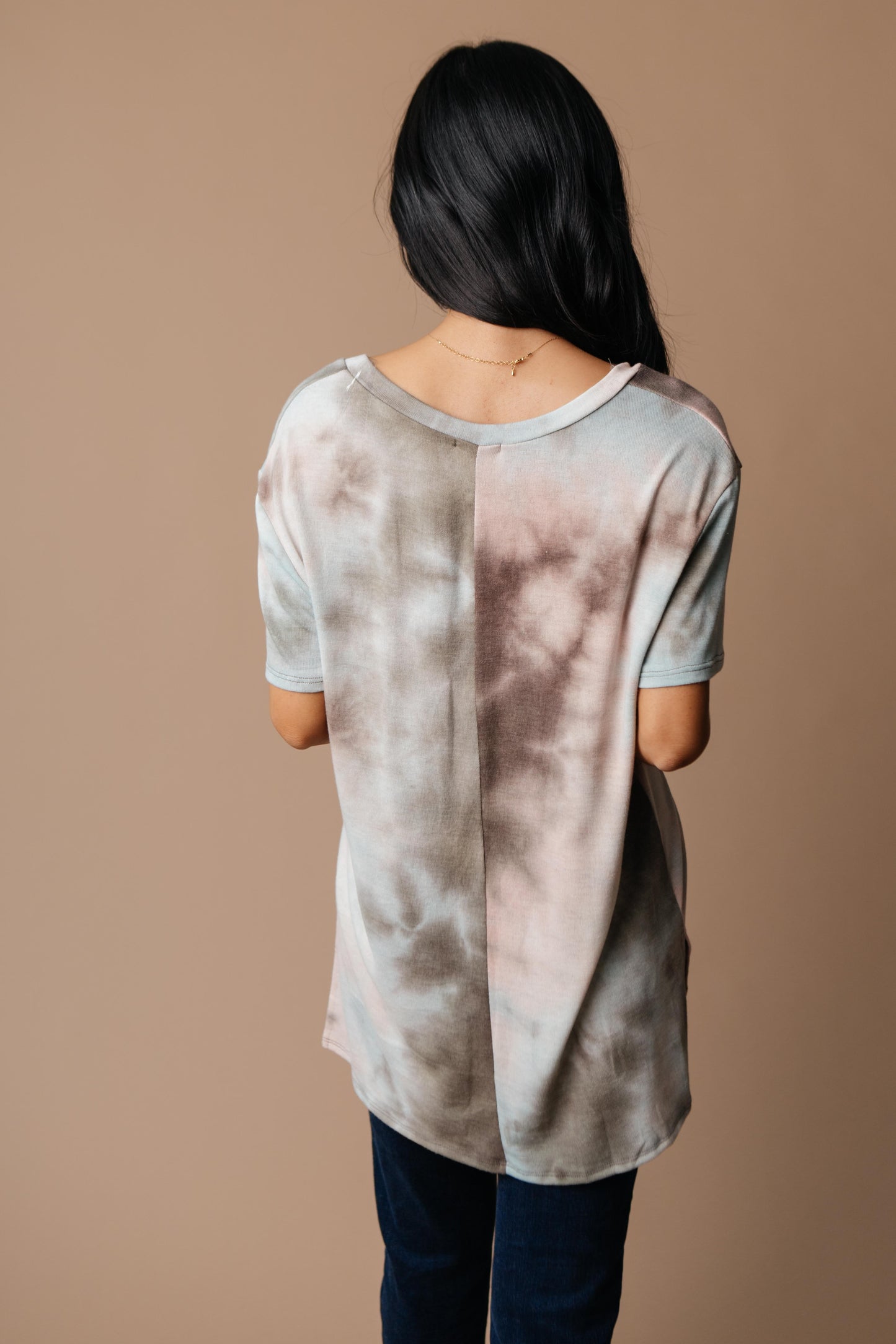 Forgotten Dreams Tie Dye Top In Taupe