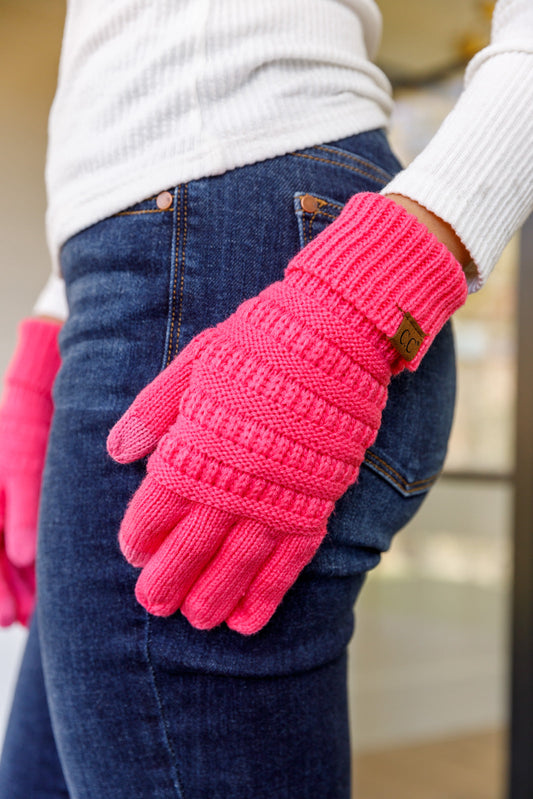 Got You Covered Knit Gloves In Candy Pink