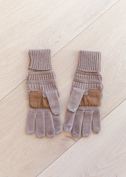 Got You Covered Knit Gloves In Taupe