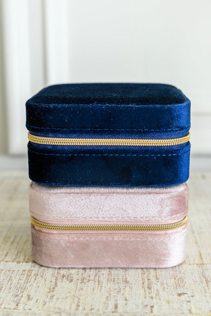 Kept and Carried Velvet Jewelry Box in Navy