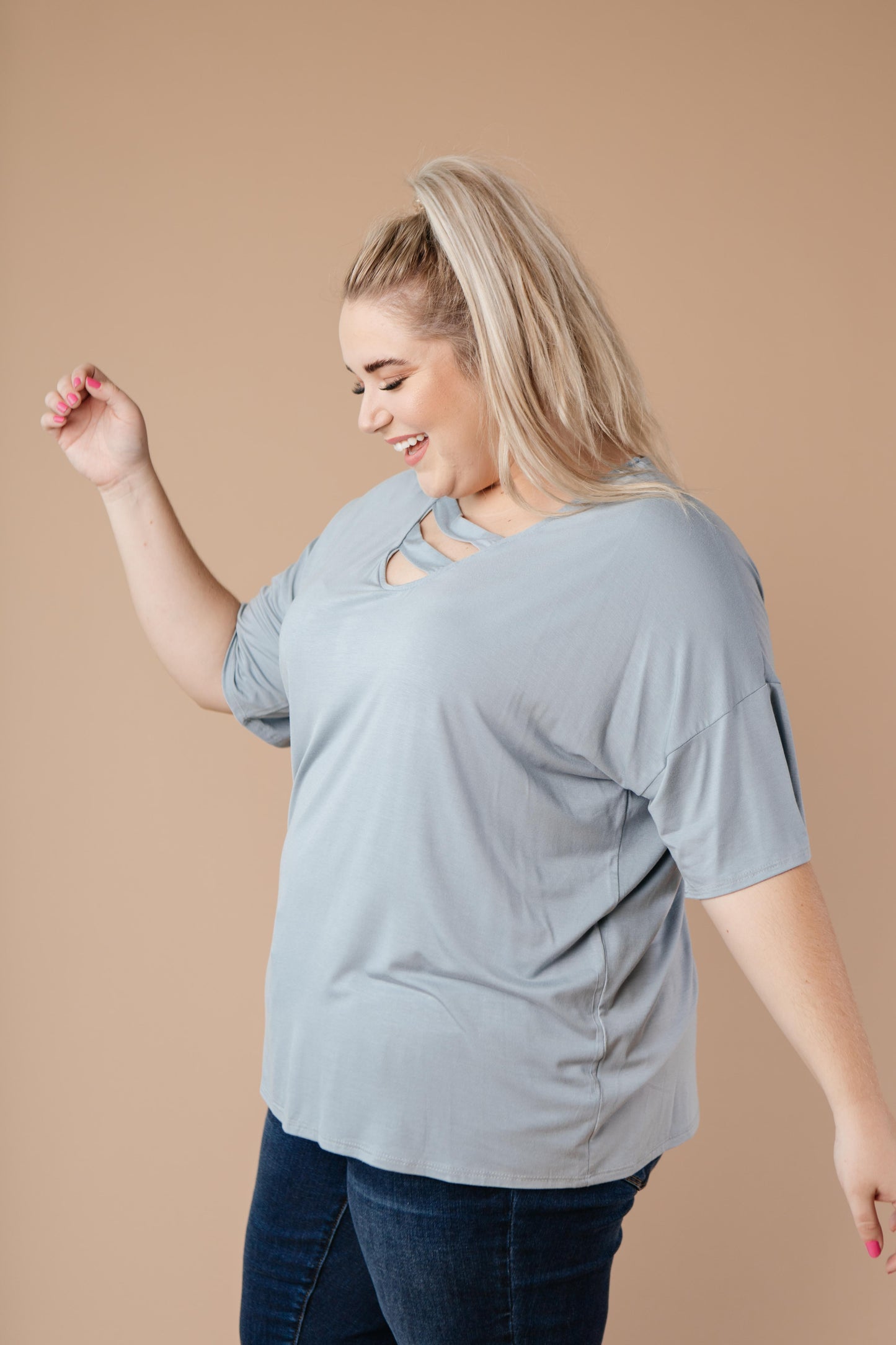 Parallel Universe Top In Dusty Blue