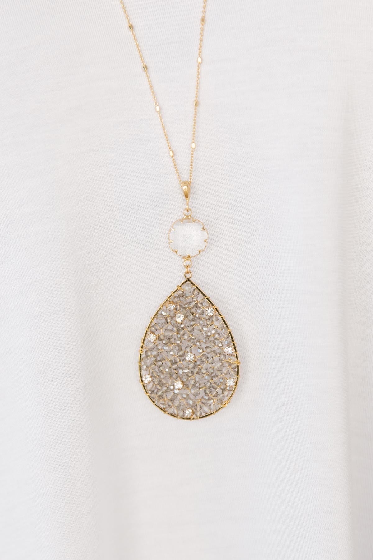 Shimmering Teardrop Necklace