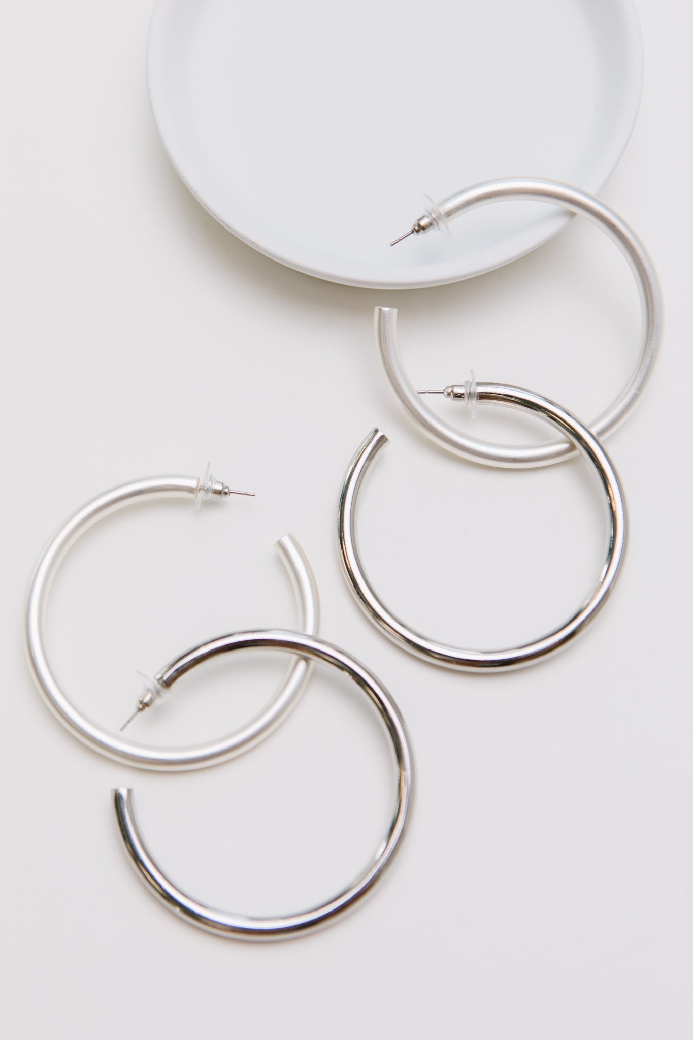 Solid Silver Hoops