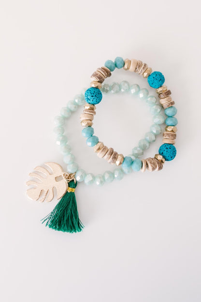 Tropics & Jade Stone Bracelet Set