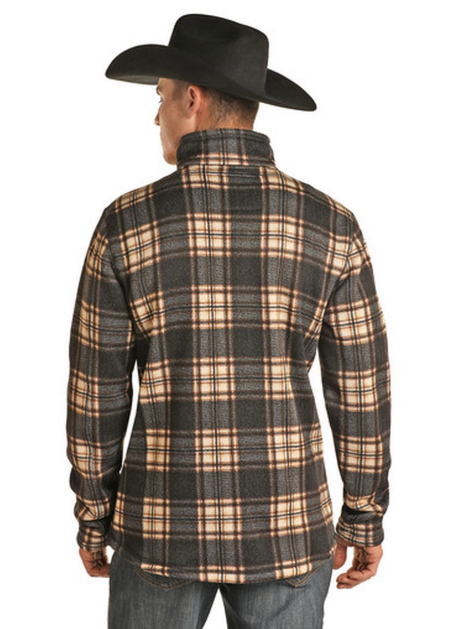 Powder River Outfitters Plaid Fleece 1/4 Zip Pullover