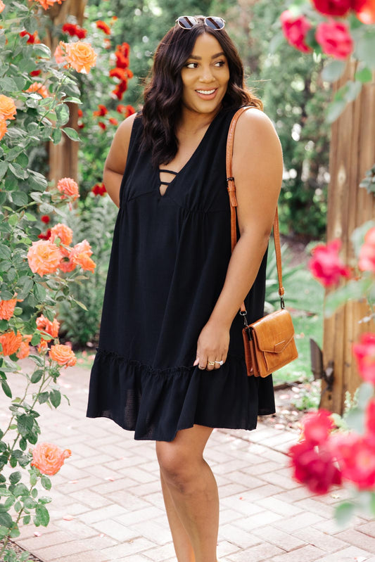 Tiered in Black Dress